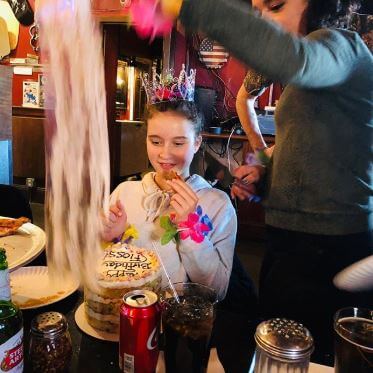 Felicity-Amore Castle-Hughes celebrating the birthday.